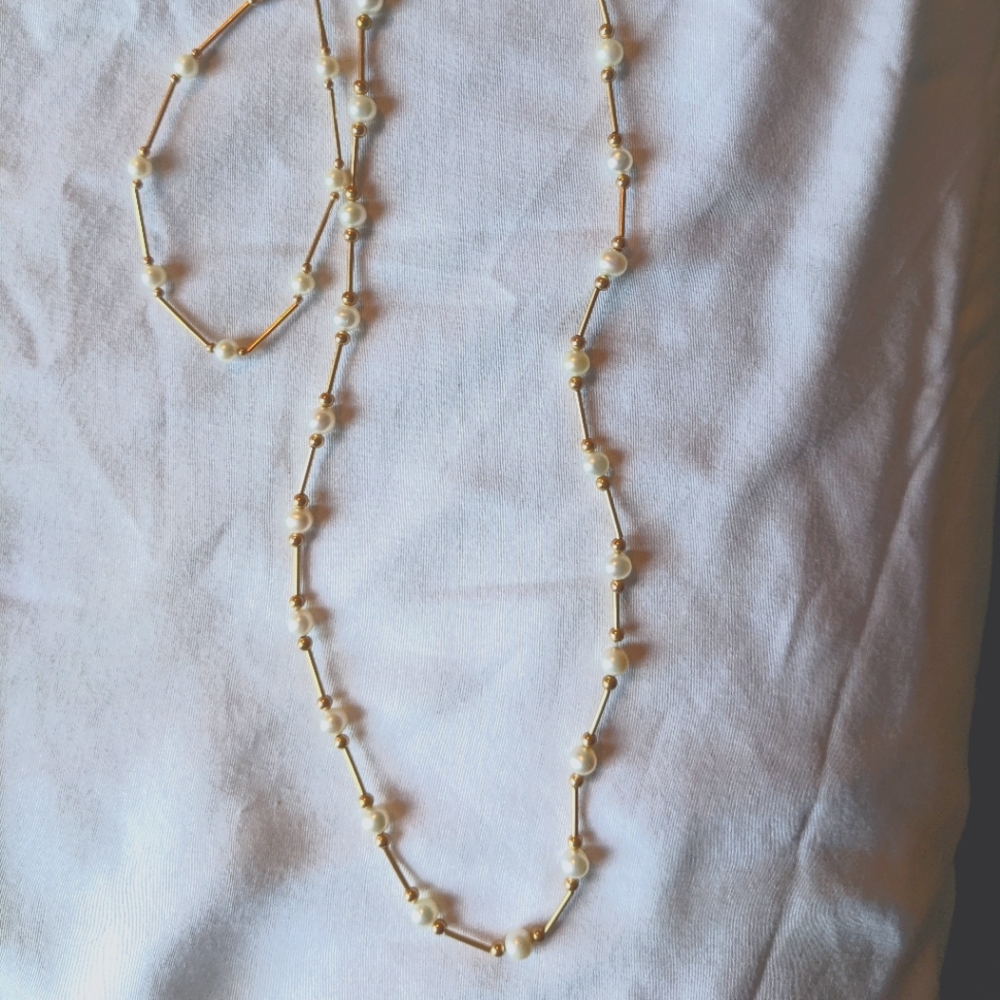 14k gold and pearl set